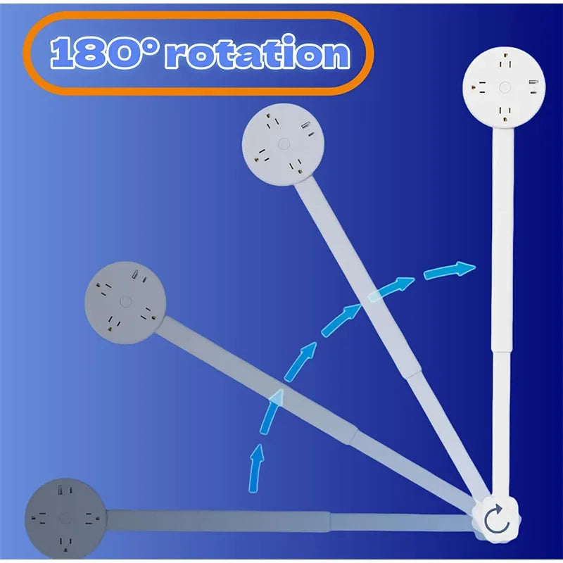 Electrical Outlet Extender Plug Wall Outlet Extender Extendable Wall Socket Rotatable Folding Portable Power Socket