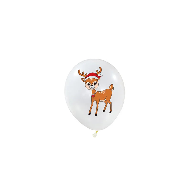 2025 Christmas Decoration Balloons Santa Claus Elk Snowman Pattern Printed Latex Balloon Letter Flag New Year Decorative Balloon