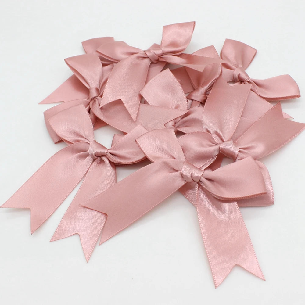 30pcs/lot 85mm ribbon bow craft bow pink white floral gift tie wedding decoration bow DIY birth party baking decoration
