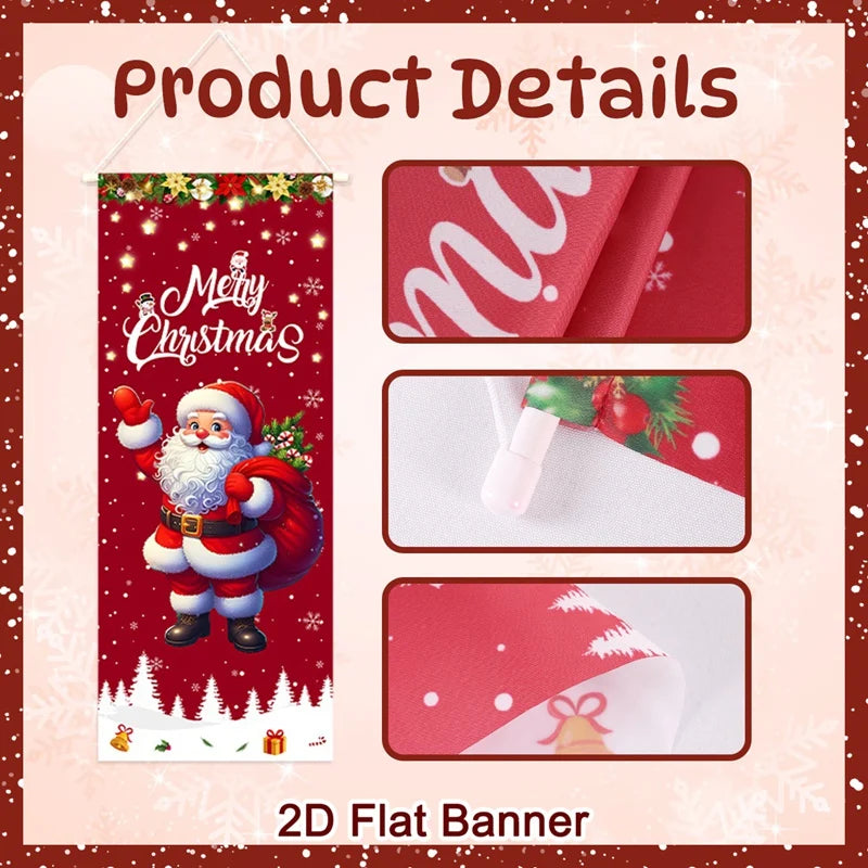 4pcs Christmas Hanging Flag Oranment Christmas Decorations for Home 2025 Xmas Hanging Pendant Navidad Noel Gifts New Year 2026