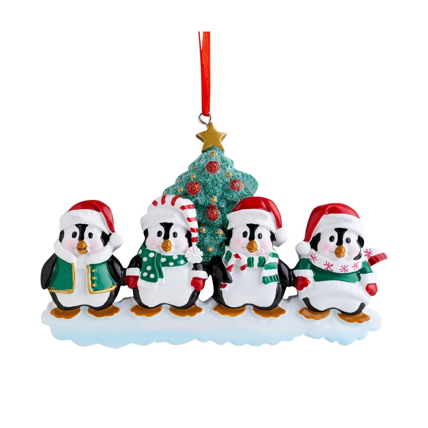 Personalized Family Christmas Ornament Cute Penguin Holiday Winter Gift 2021  Family Ornament Christmas Tree Decorations