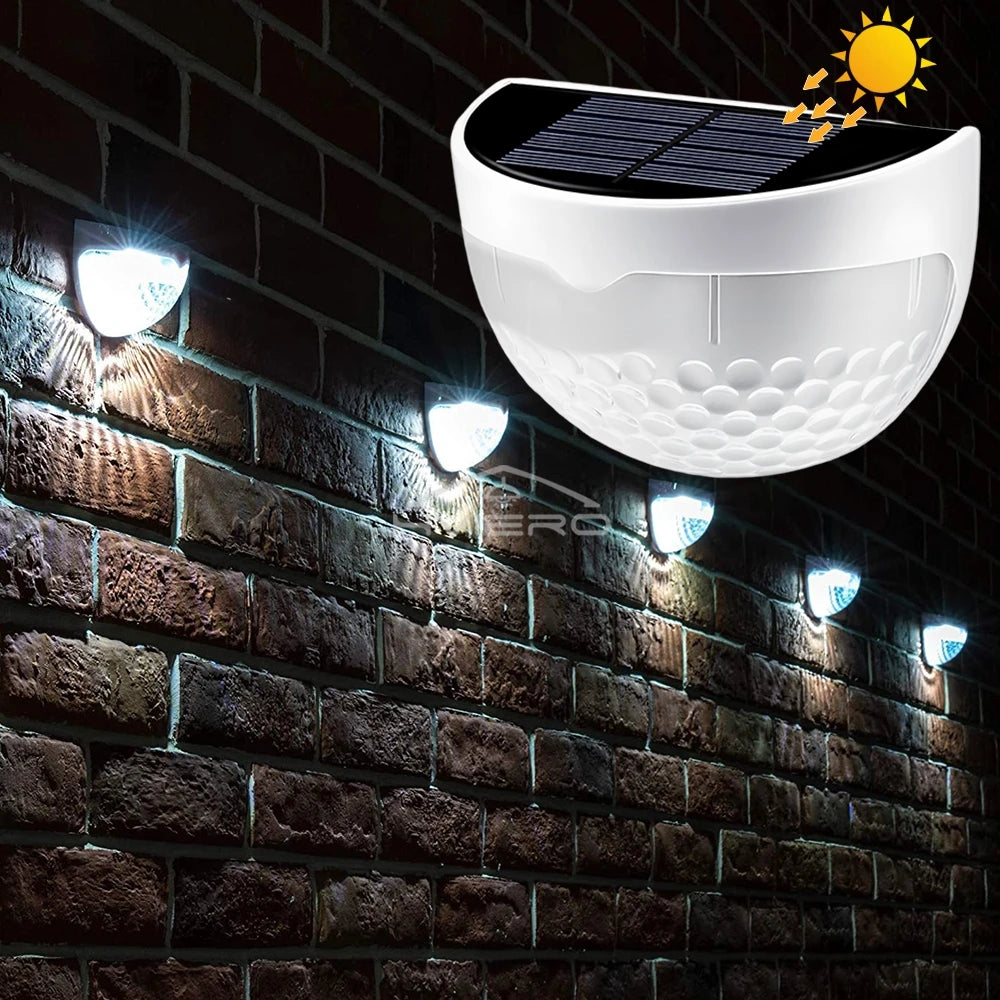 LED Solar Fence Lamp Outdoor Waterproof Wall Lights Corrugated Lights for Fence Terrace Garden Path Decorative Light Warm White