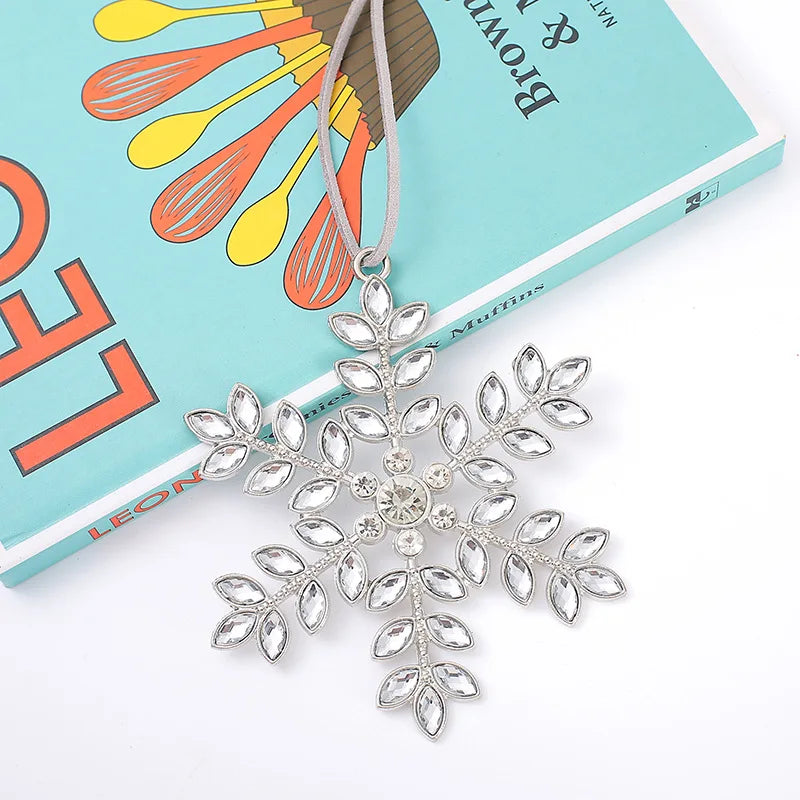 Christmas Crystal Clear Acrylic Snowflake Walking Stick Xmas Tree Pendant Ornaments Christmas Decoration For Home Navidad Noel