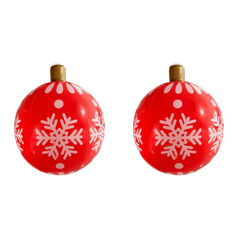 60cm Giant Inflatable Christmas Balls PVC Giant Big Large Balls Xmas Tree Decorations Toy Outdoor Xmas Holiday Yard Lawn Balls