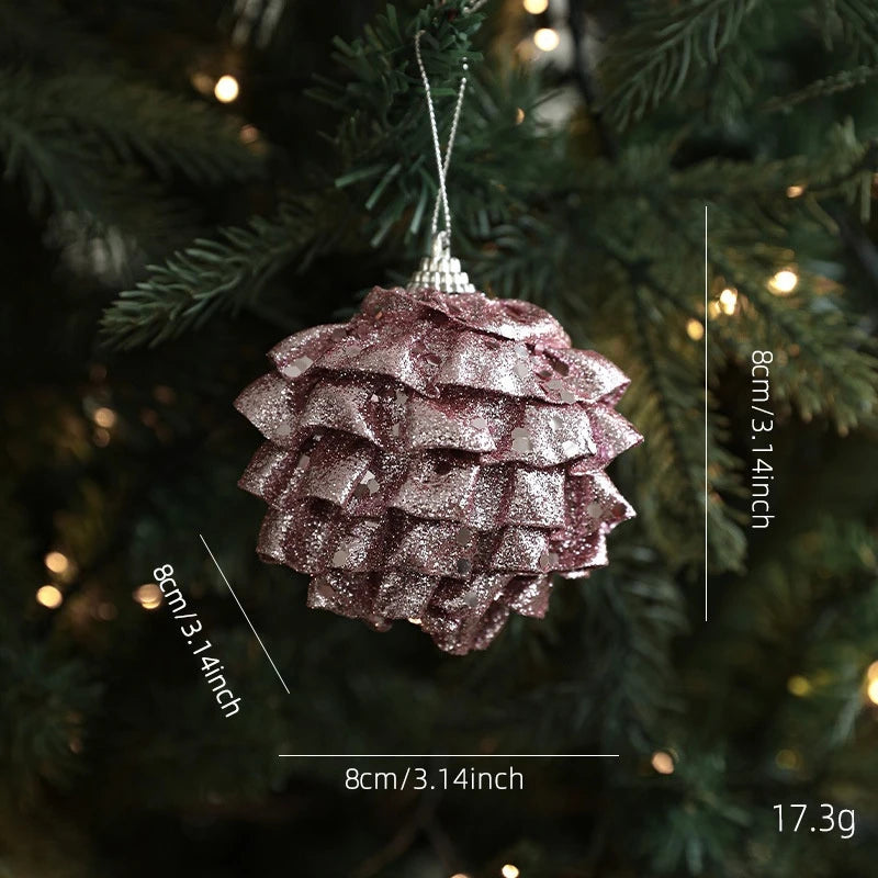 6/12/24/36PCS Christmas Balls Ornament Xmas Tree Hanging Bauble Pendant 2025 Christmas Decoration Home Party Photo Porps Navidad