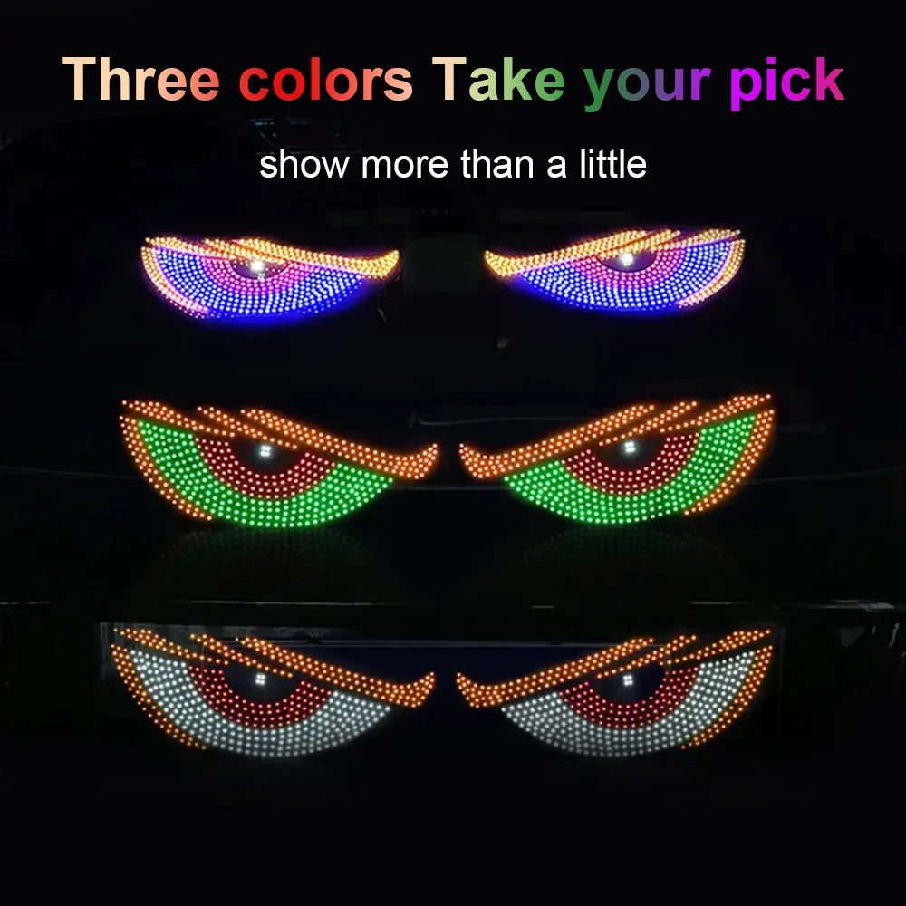 Flexile LED Windshield Display for Cars with Animated Blinking Demon EyesGeneral Motors Front and Rear Windshield Dynamic Light