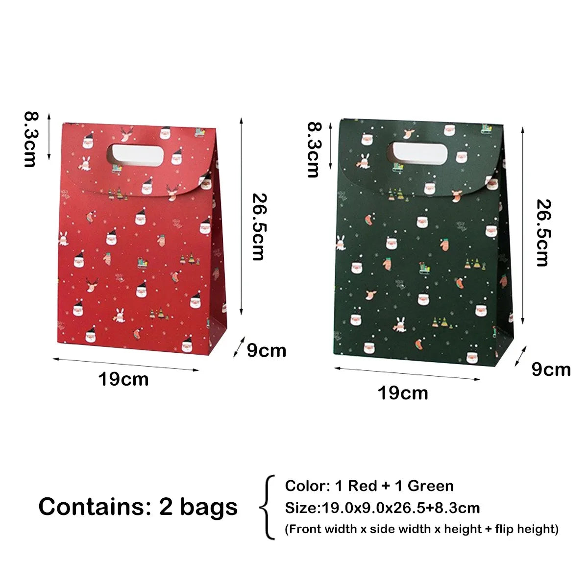 Christmas gift box candy bag portable flip cover souvenir gift bag