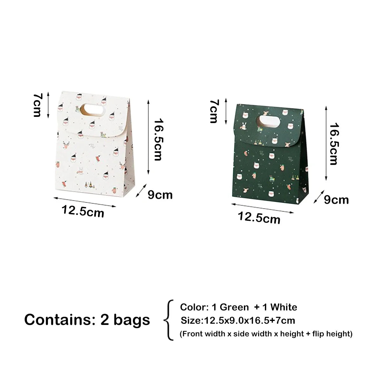 Christmas gift box candy bag portable flip cover souvenir gift bag