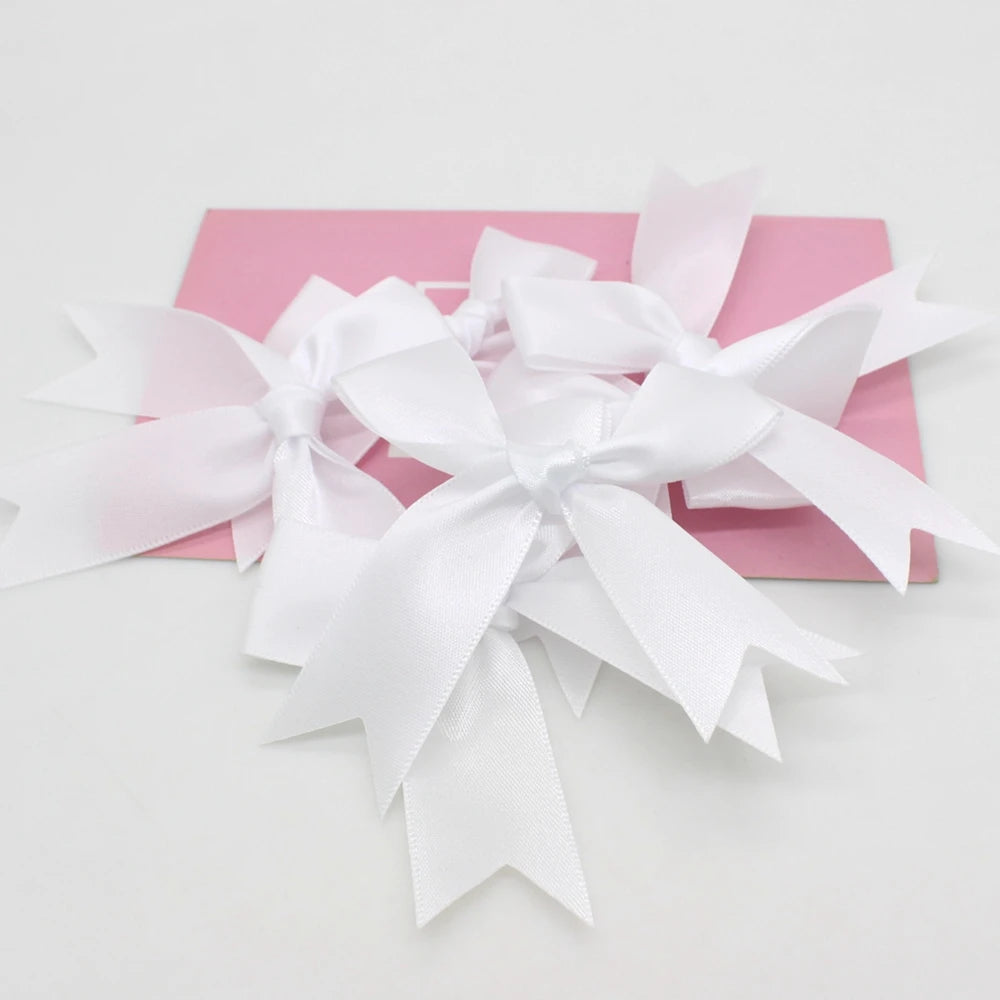 30pcs/lot 85mm ribbon bow craft bow pink white floral gift tie wedding decoration bow DIY birth party baking decoration
