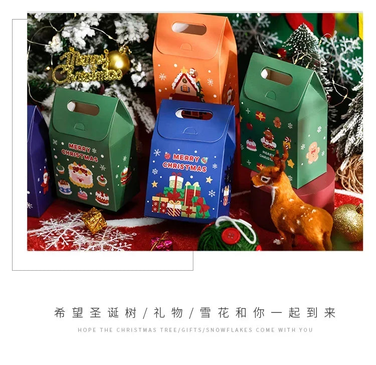 Christmas Gift Bags Small Gifts Cookies Colourful Boxes Christmas Eve Handheld Candy Boxes Father Christmas Christmas Gifts