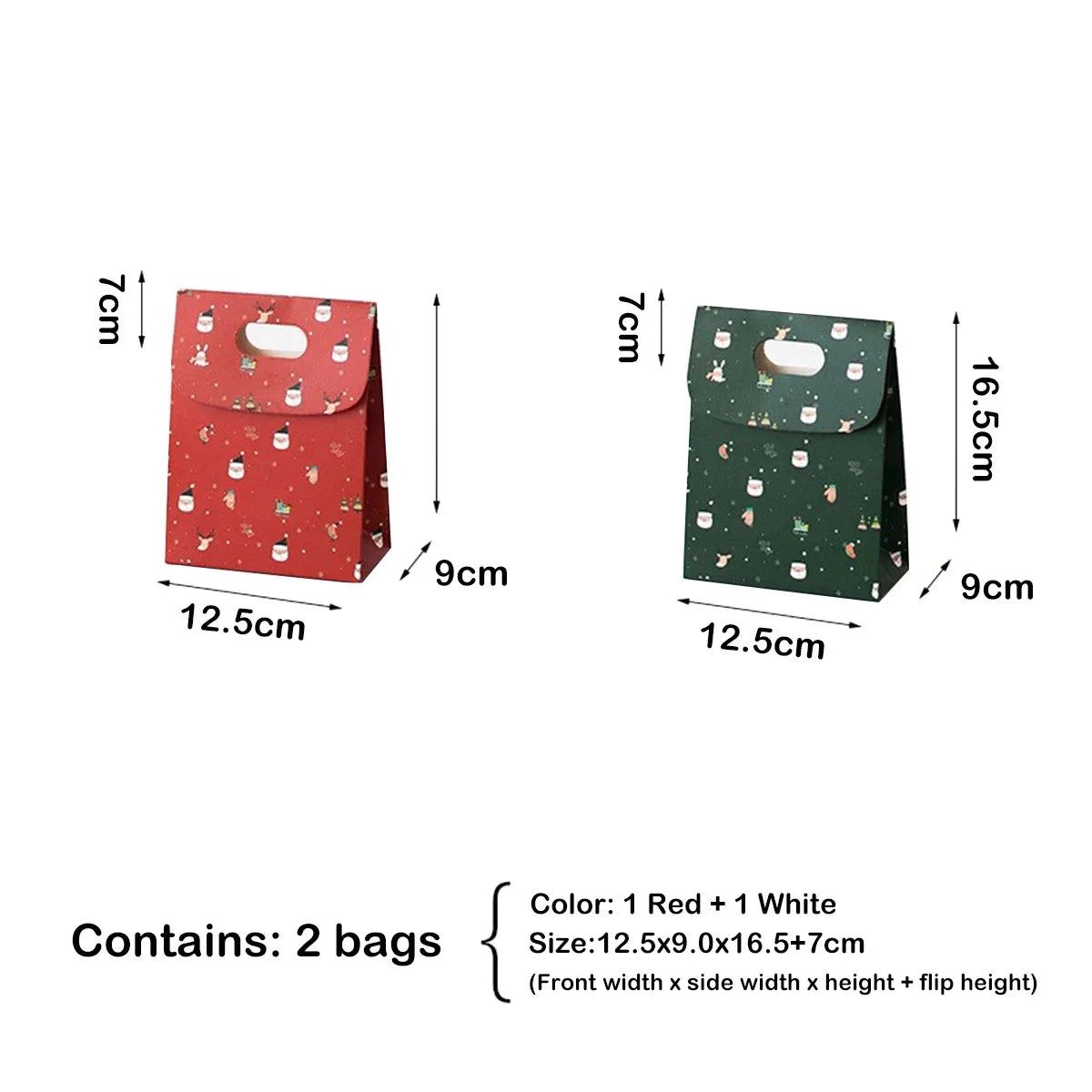 Christmas gift box candy bag portable flip cover souvenir gift bag