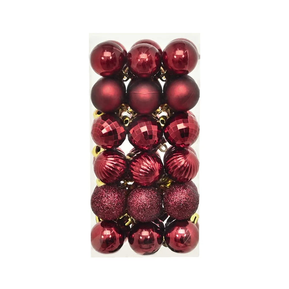 36Pcs Christmas Balls New Year Party Decoration Xmas Tree Ornaments Christmas Hanging Ornament Home Decor Gifts Navidad