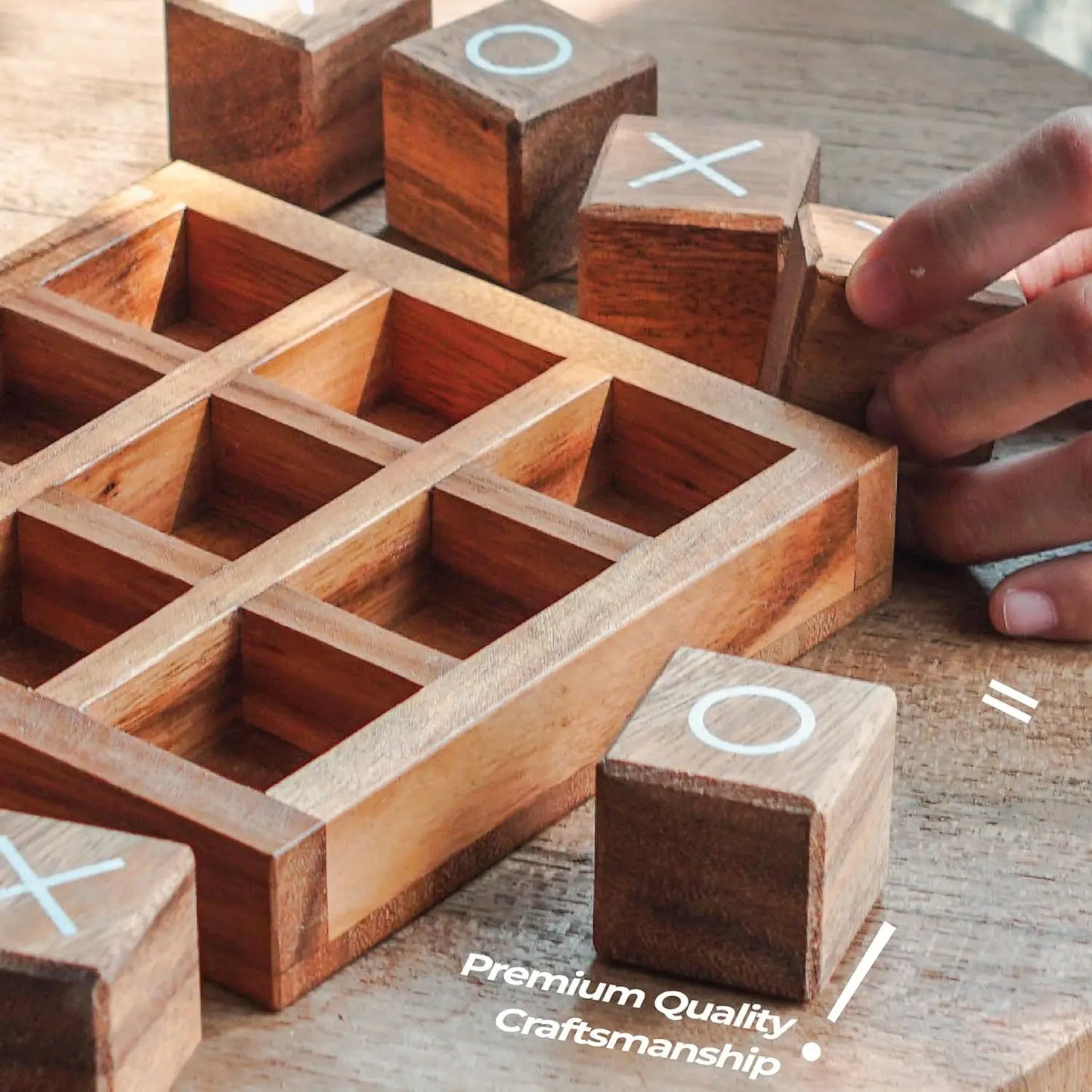 Classic wooden tic tactoe game set, suitable for home games and home decor, suitable for coffee tables, living rooms, and desks,