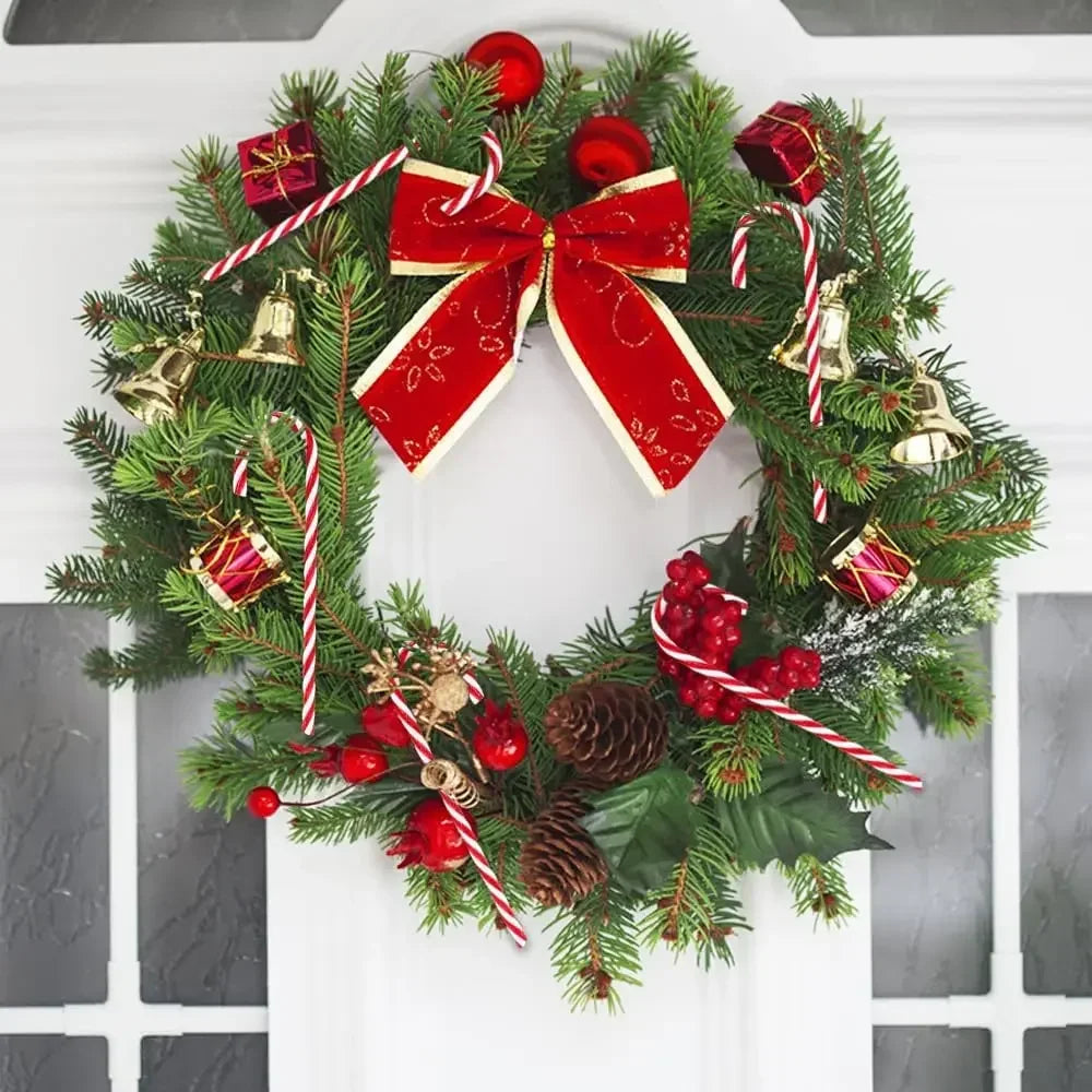 Acrylic Candy Cane Pendant Xmas Tree Twisted Crutch Hanging Ornament Happy New Year Christmas Party Home Decoration Red Green