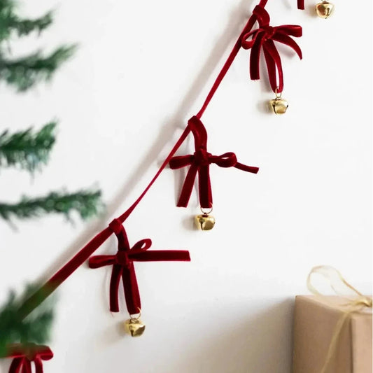 Home decorations Happy New Year 2025 Home Party Warm Atmosphere Decorations Hanging Pendants bows DIY Xmas Tree Ornaments