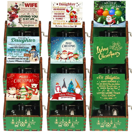 Christmas Halloween Music Box, Wooden Hand Crank Music Box, Merry Christmas, Birthday Present, Special Festival Home Decoration