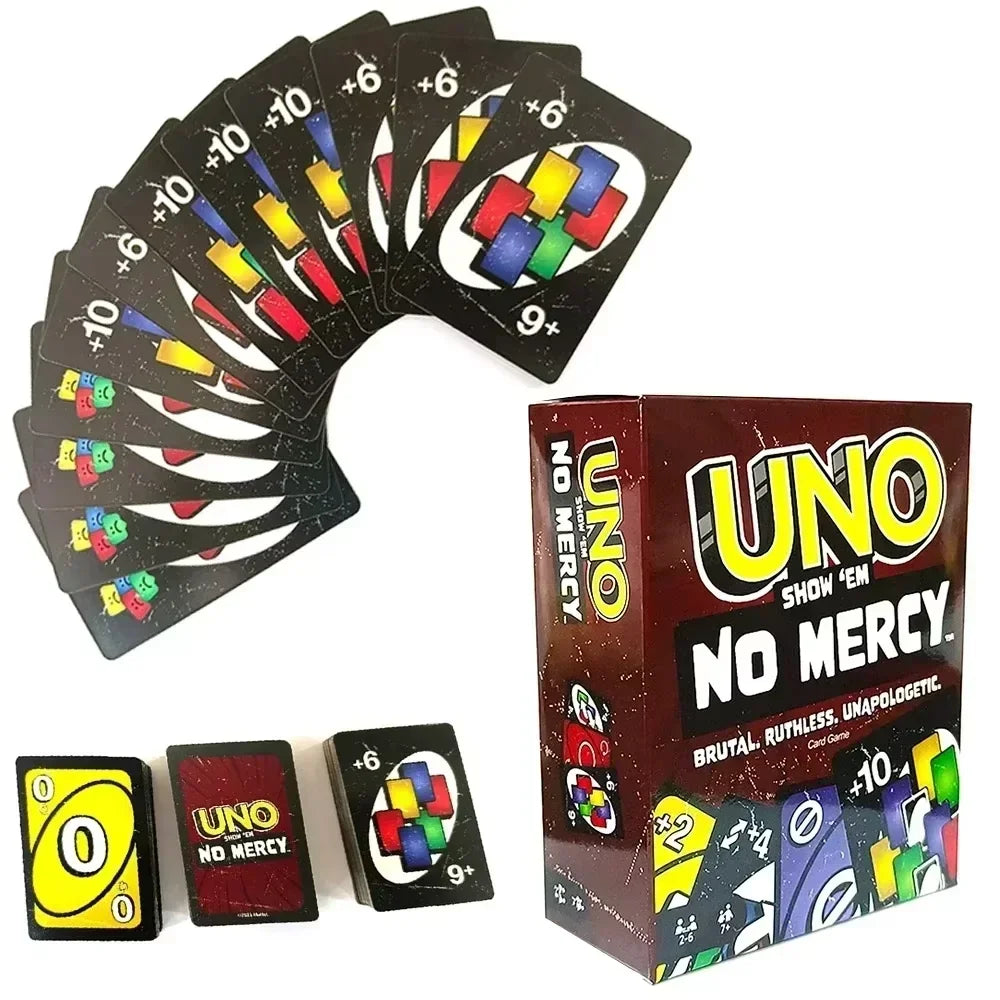 NEW Uno No mercy Game Board Games2025 UNO Cards Table Family Party Entertainment UNO Games Card Toys Children Birthday Christmas