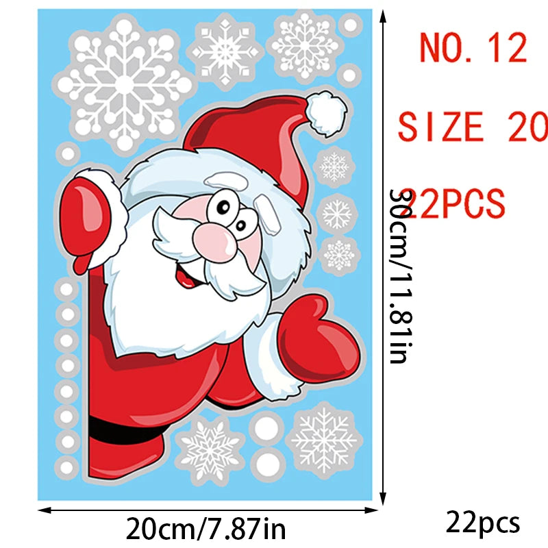 MissDeer Christmas Santa Claus Window Stickers Wall Ornaments Pendant Merry Christmas For Home Decor New Year Glass Decal