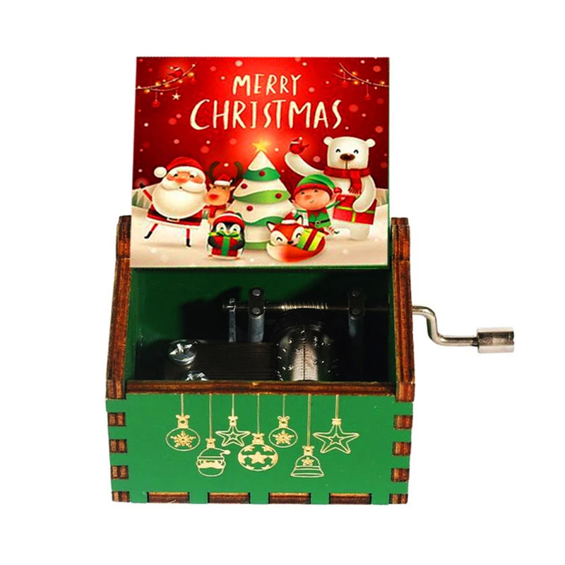 Christmas Halloween Music Box, Wooden Hand Crank Music Box, Merry Christmas, Birthday Present, Special Festival Home Decoration
