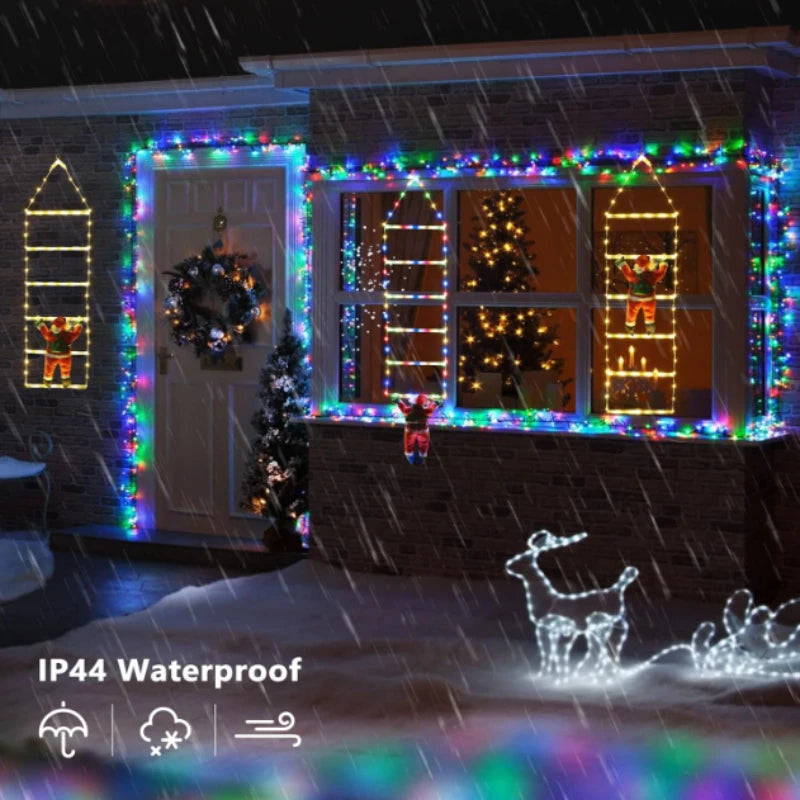 Christmas LED Santa Claus Climbing Ladder Light USB Plug 8 Flashing Modes Home Navidad Party Decoration Xmas Tree Wall Window