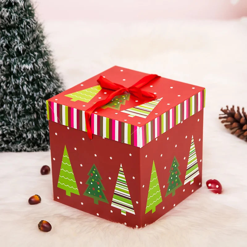 Christmas Gift Boxes Packing Gift Merry Christmas Decorative Carton For Xmas Home Party Decor Navidad New Year Candy Box Case