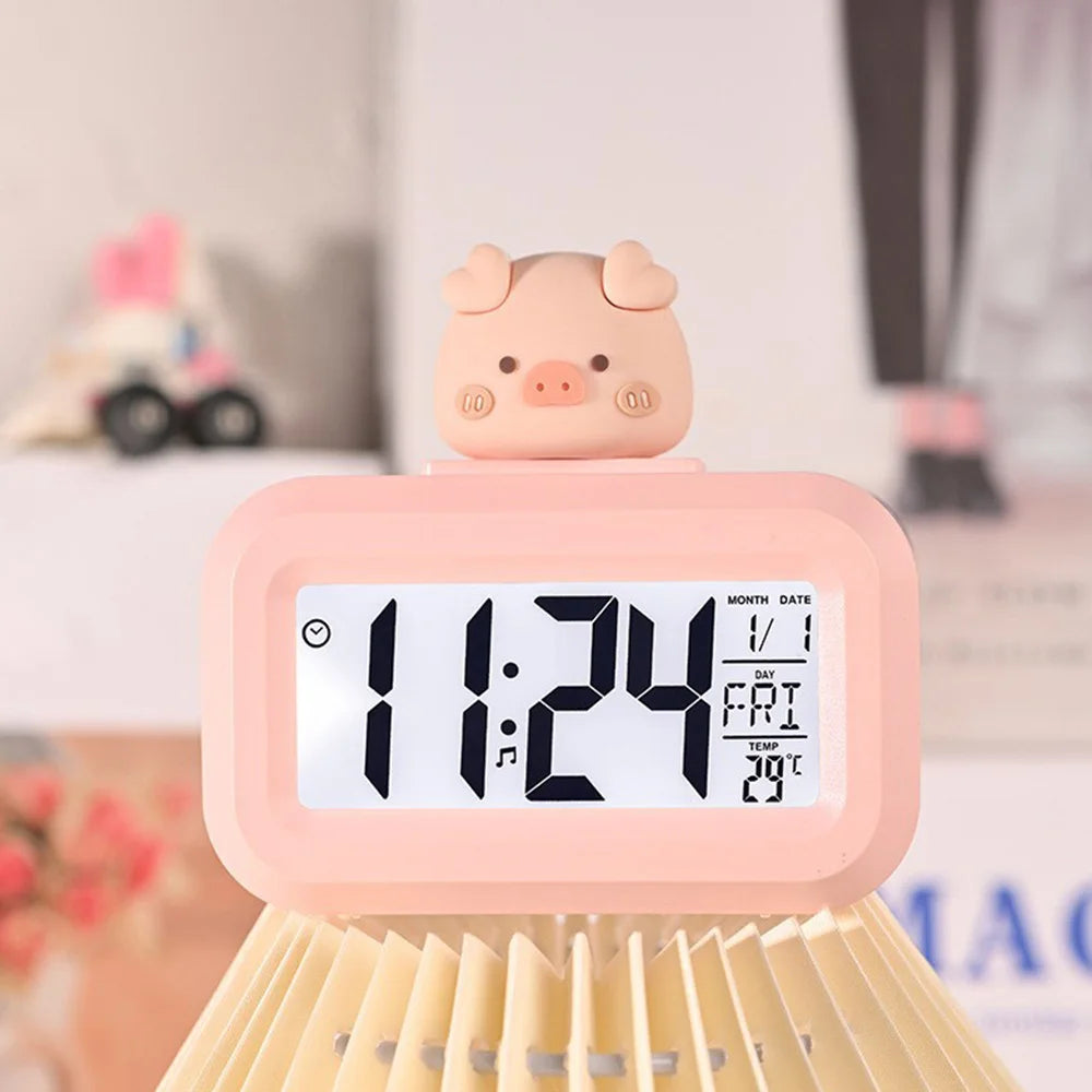 LED Digital Alarm Clock Date Week Temperature Display Electronic Table Clock Table Clock Battery Powered Snooze Clock Home Decor