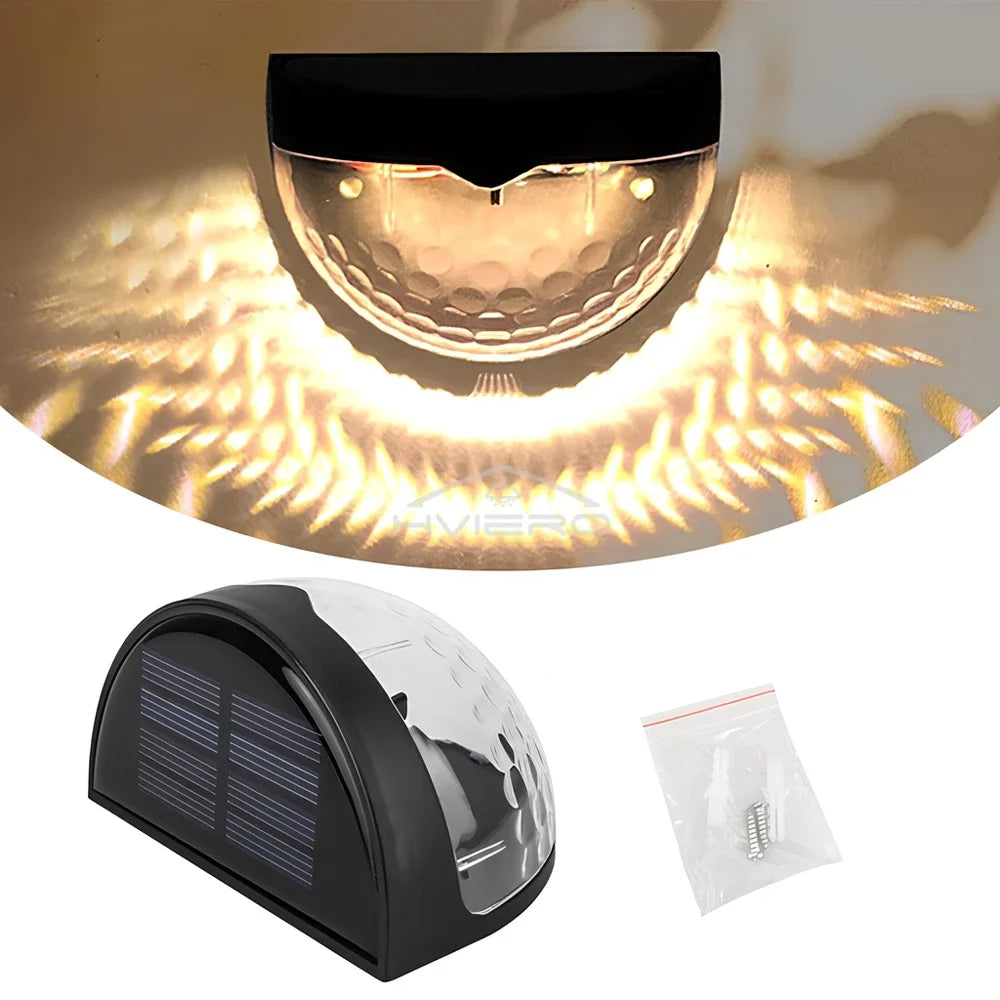 LED Solar Fence Lamp Outdoor Waterproof Wall Lights Corrugated Lights for Fence Terrace Garden Path Decorative Light Warm White