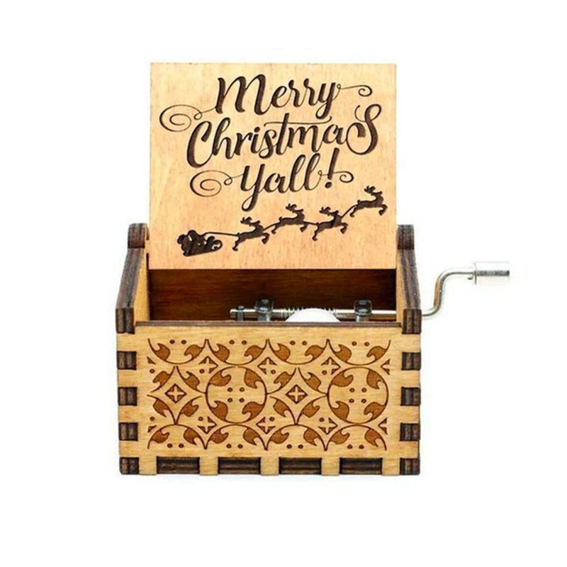 Christmas Halloween Music Box, Wooden Hand Crank Music Box, Merry Christmas, Birthday Present, Special Festival Home Decoration