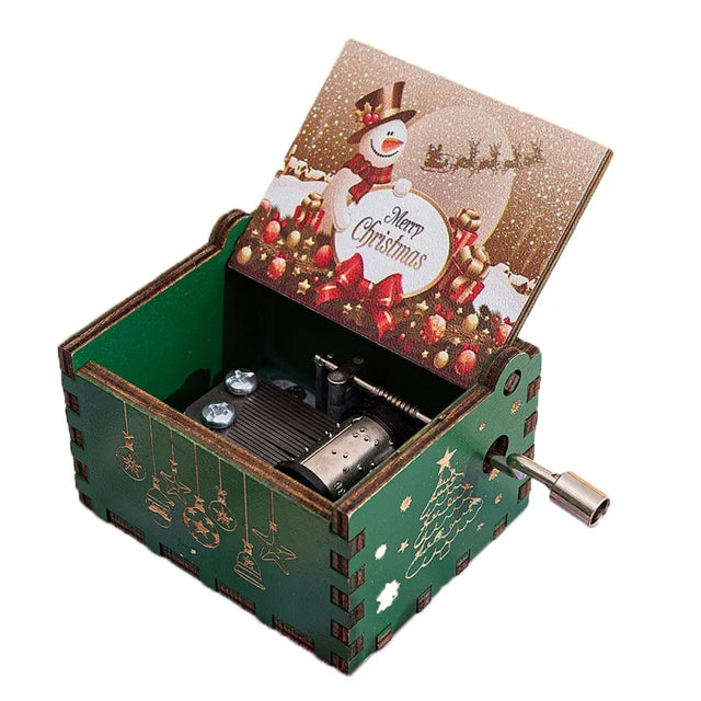 Christmas Halloween Music Box, Wooden Hand Crank Music Box, Merry Christmas, Birthday Present, Special Festival Home Decoration