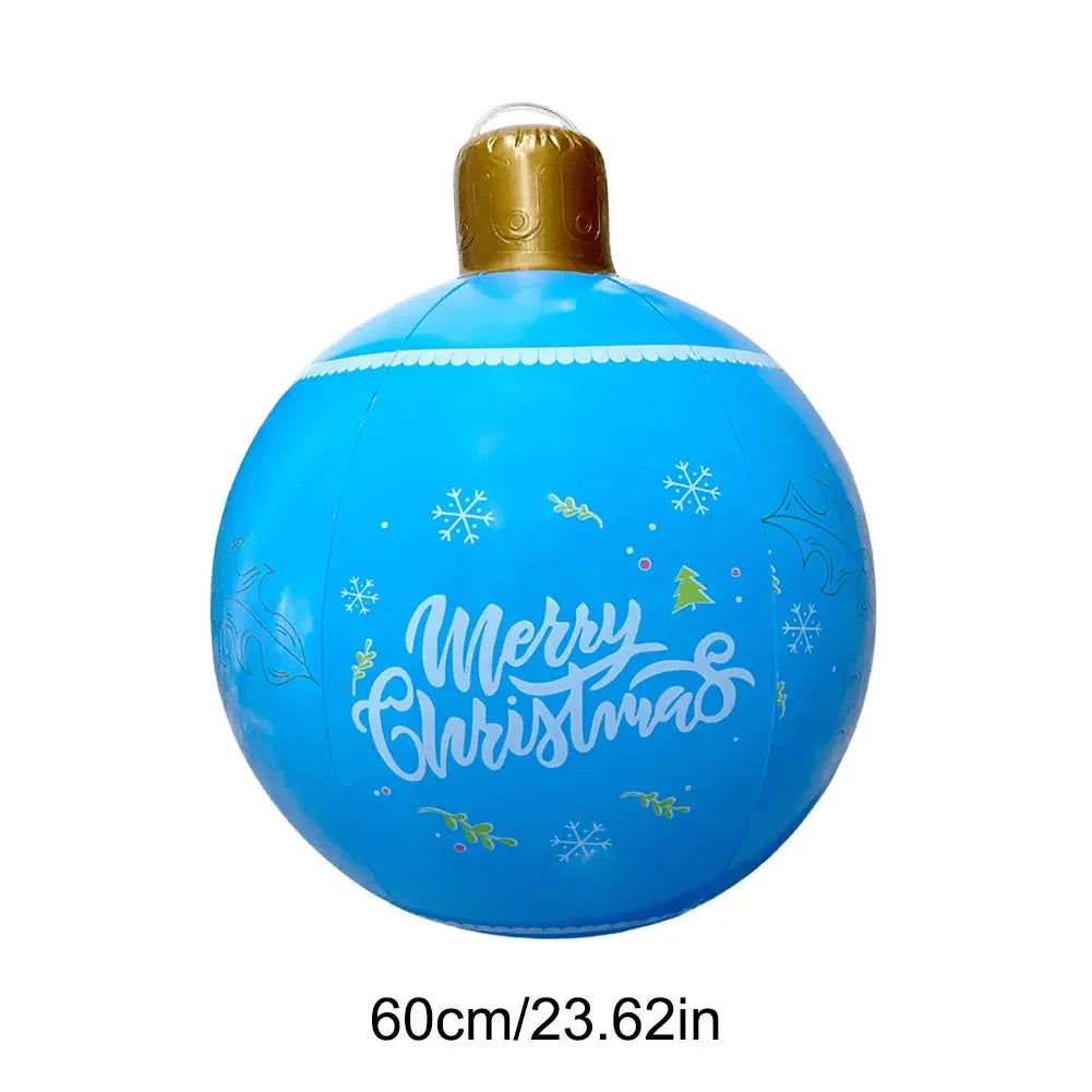 60cm Giant Inflatable Christmas Balls PVC Giant Big Large Balls Xmas Tree Decorations Toy Outdoor Xmas Holiday Yard Lawn Balls