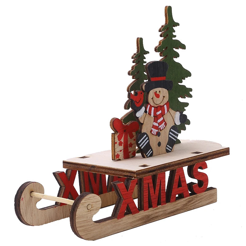 Christmas Tree Children's Handmade DIY Stereo Wooden Christmas Tree Scene Layout Christmas Decorations Ornaments Hot