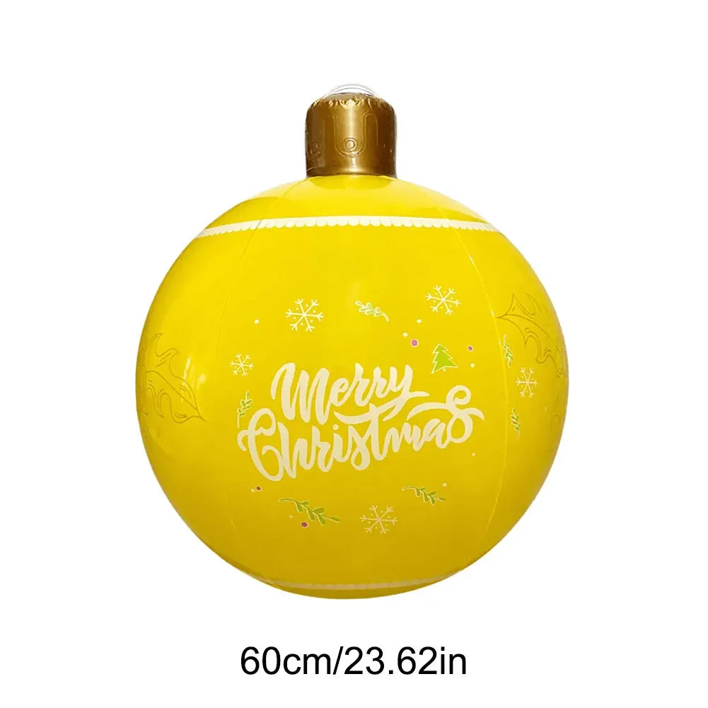 60cm Giant Inflatable Christmas Balls PVC Giant Big Large Balls Xmas Tree Decorations Toy Outdoor Xmas Holiday Yard Lawn Balls