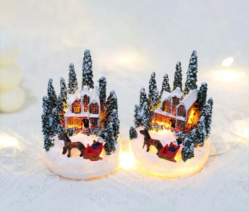 Christmas Decorations  LED Night Lights Luminous Micro Landscape House Children's Creative Gift Christmas New Year Ornaments