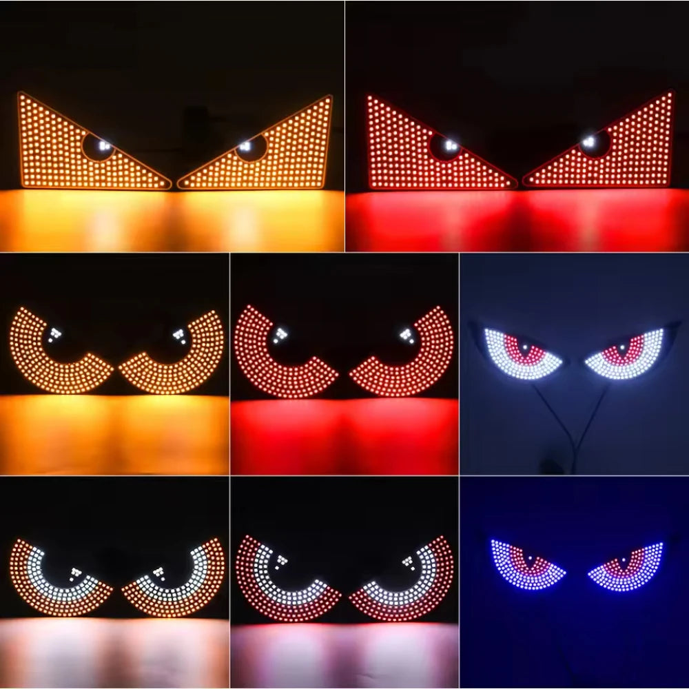Truck Devil's Eye Light RGB Dynamic Demon Eye Decorative Light Led Display Decor Pixel Panel Windshield USB 5V Multi-Mode Lamp