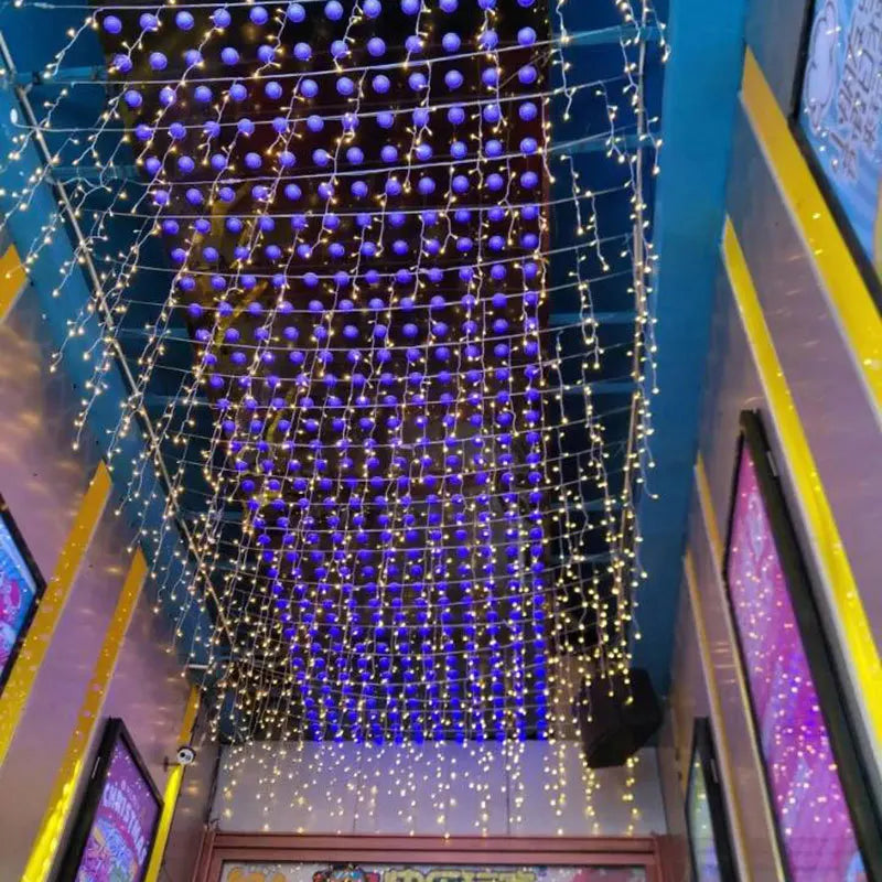 Led Icicle String Lights 4m Street Garland On The House 8 Modes Christmas Lights Outdoor For New Year Christmas Decoration