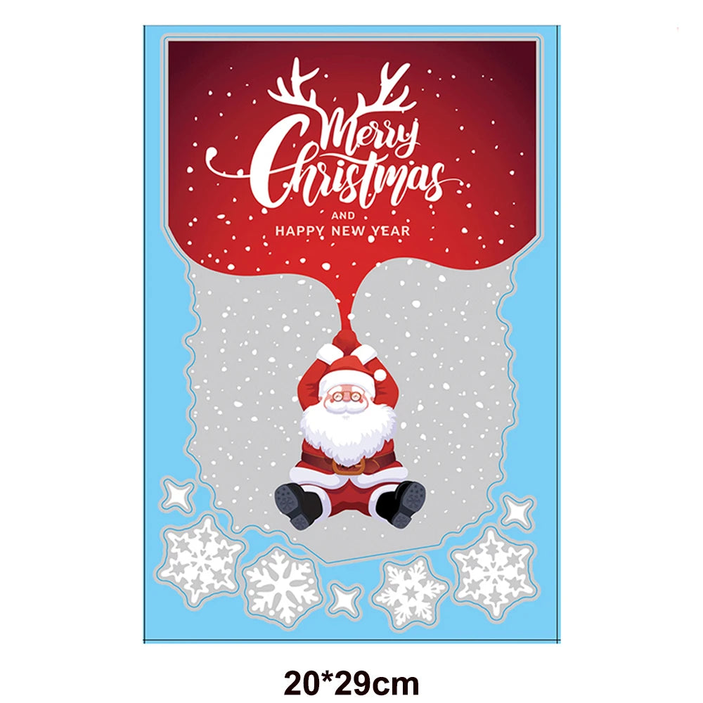 Christmas Window Clings Stickers Holiday Snowflake Santa Claus Reindeer Decals Xmas Decals Window Stickers Christmas Decorations
