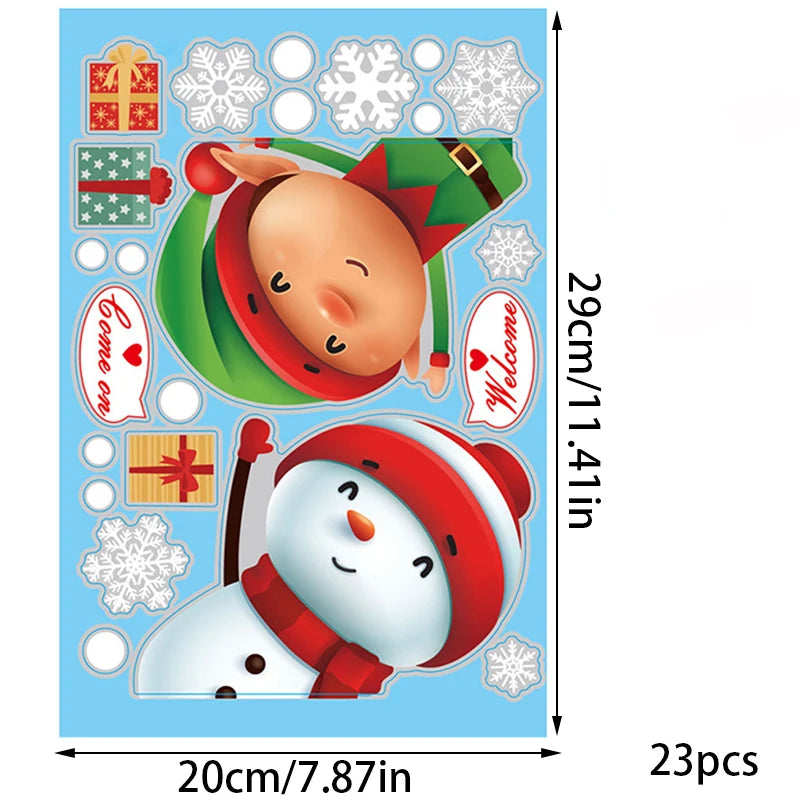 MissDeer Christmas Santa Claus Window Stickers Wall Ornaments Pendant Merry Christmas For Home Decor New Year Glass Decal