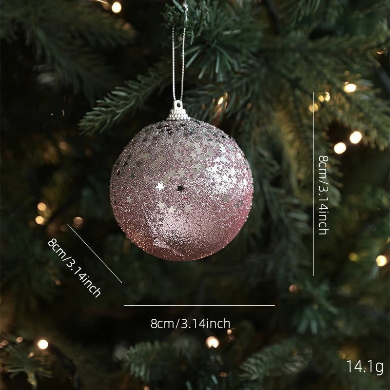 6/12/24/36PCS Christmas Balls Ornament Xmas Tree Hanging Bauble Pendant 2025 Christmas Decoration Home Party Photo Porps Navidad
