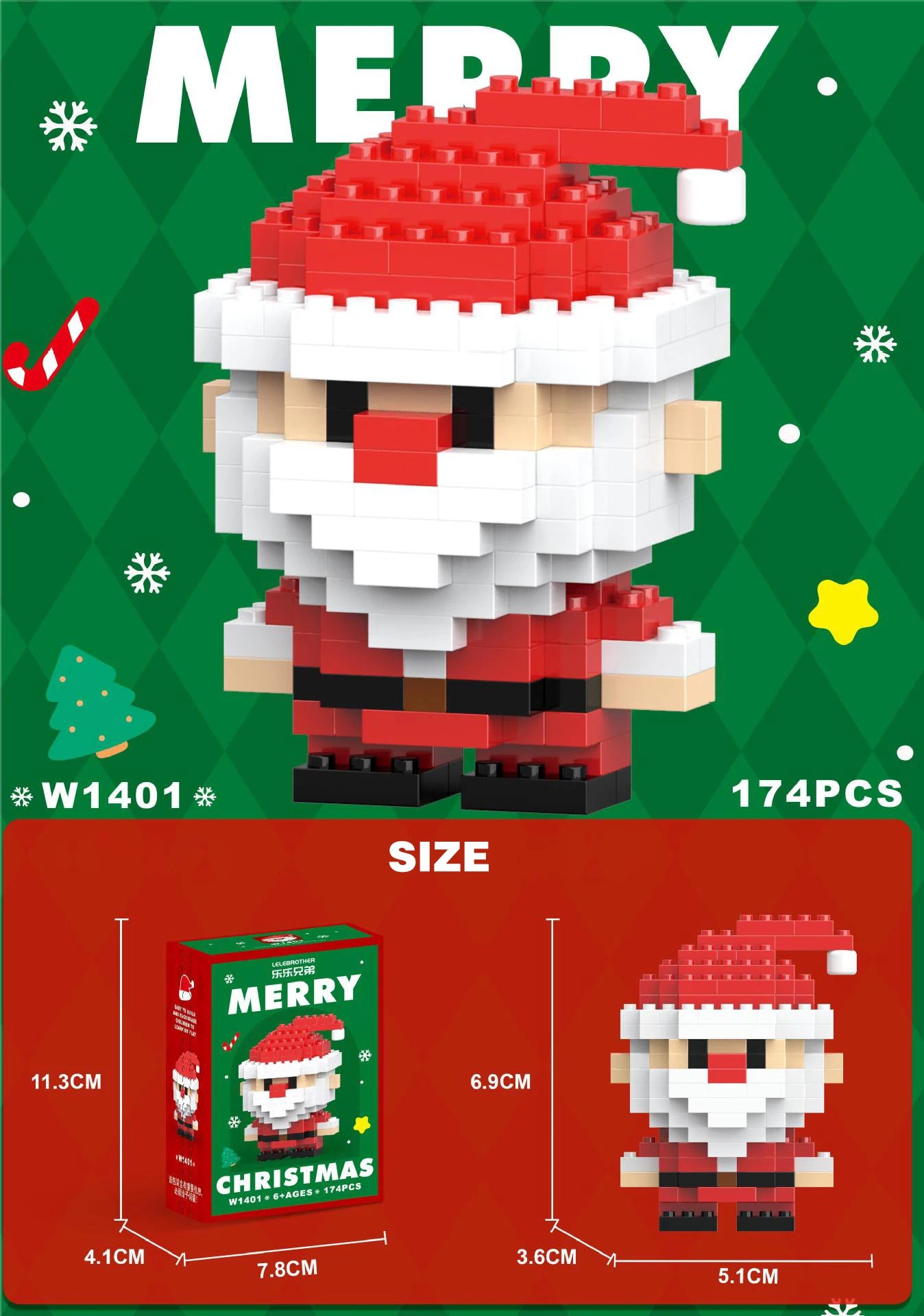 Santa Claus Building Blocks Christmas Bricks Gift Kids Toy Home Decoration Micro Particle Bricks Diy Assembly Games Xmas Gift