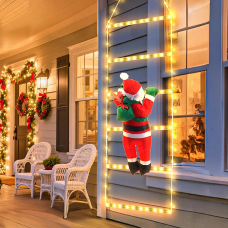 3M Santa Claus Climbing Ladder LED Hanging Light Christmas tree Ornament home garden outdoor christmas decorations navidad 2025