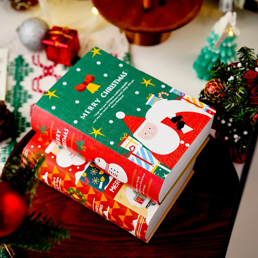 Merry Christmas Candy Boxes Magic Book Shaped Gift Box Santa Claus Packing Bag Navidad New Year Xmas Party Decoration