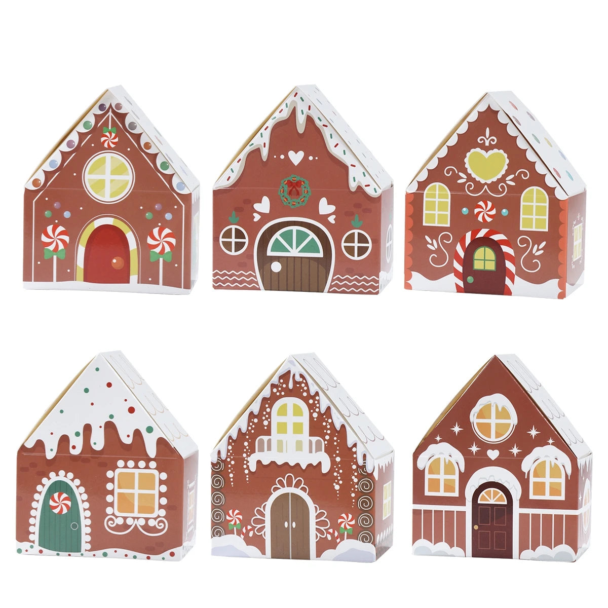 Christmas Gingerbread House Candy Box Merry Christmas Decoration For Home 2024 New Year Gift Cookie Packaging Box Xmas Ornament
