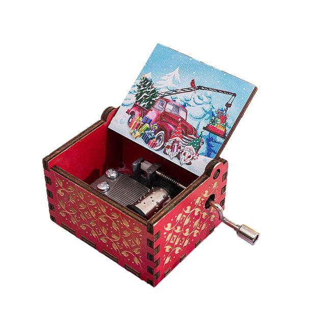 Christmas Halloween Music Box, Wooden Hand Crank Music Box, Merry Christmas, Birthday Present, Special Festival Home Decoration