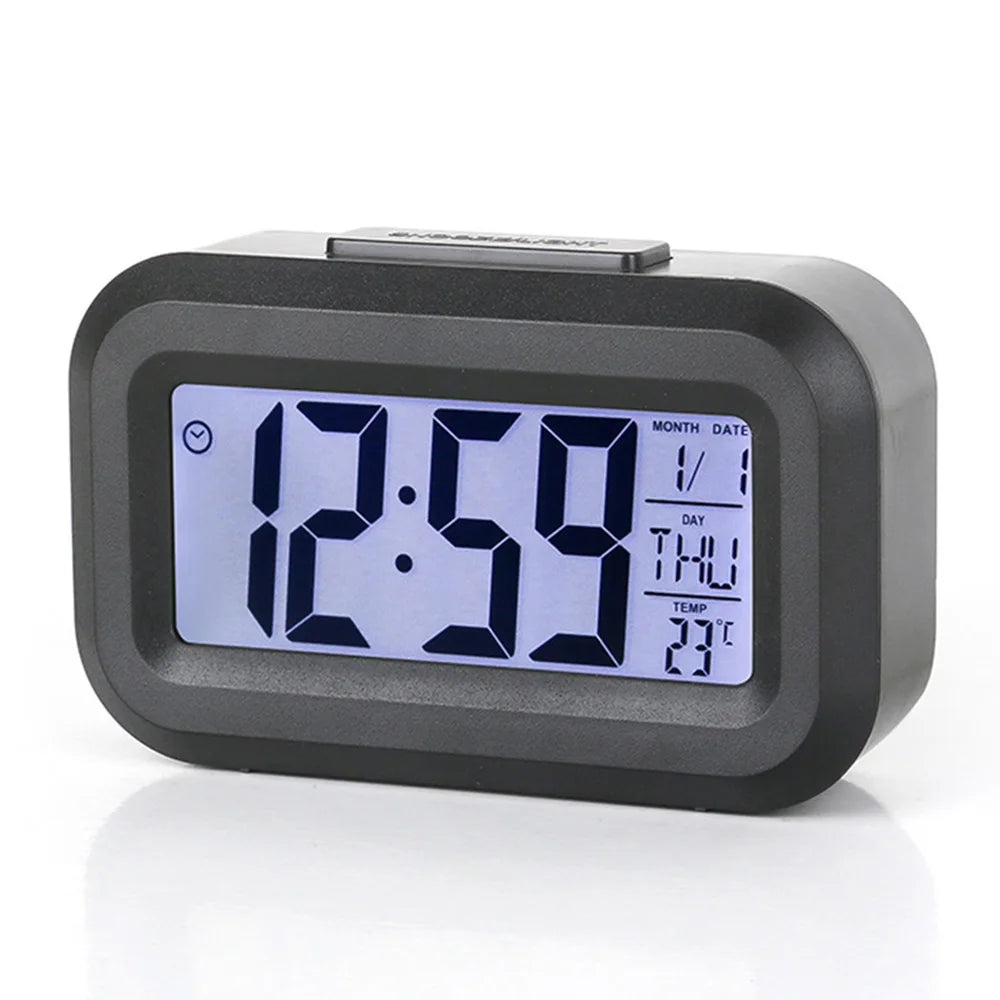 LED Digital Alarm Clock Electronic Digital Alarm Screen Desktop Clock For Home Office Backlight Snooze Data Calendar Desk Clocks