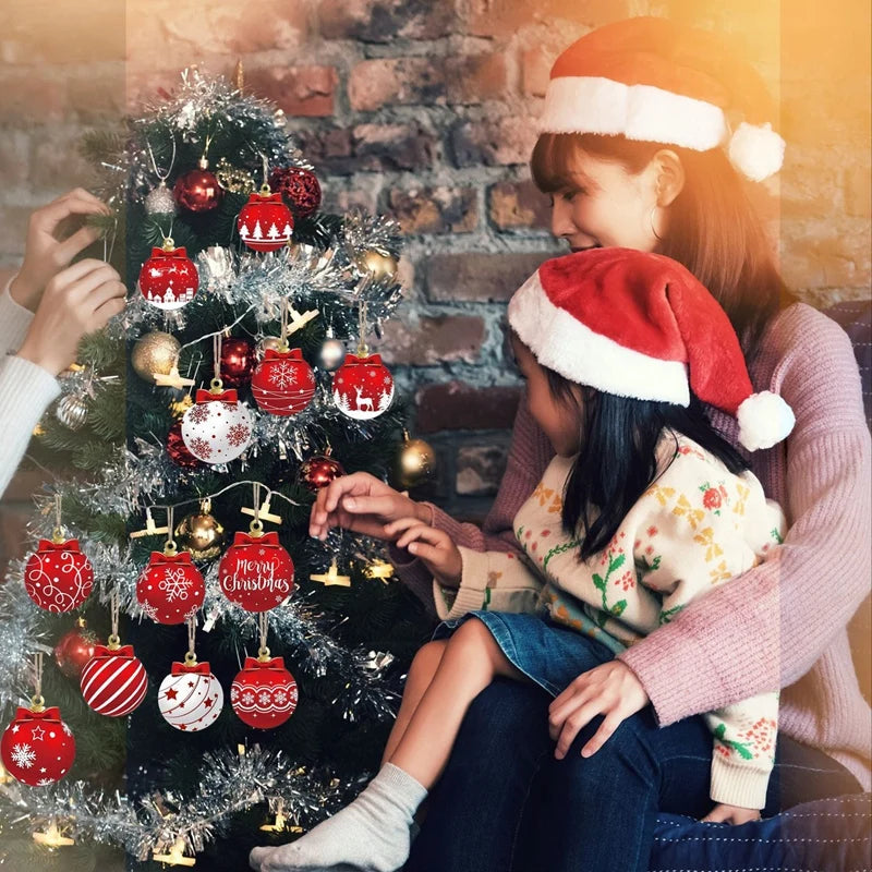 6/12/24/36PCS Christmas Balls Ornament Xmas Tree Hanging Bauble Pendant 2025 Christmas Decoration Home Party Photo Porps Navidad