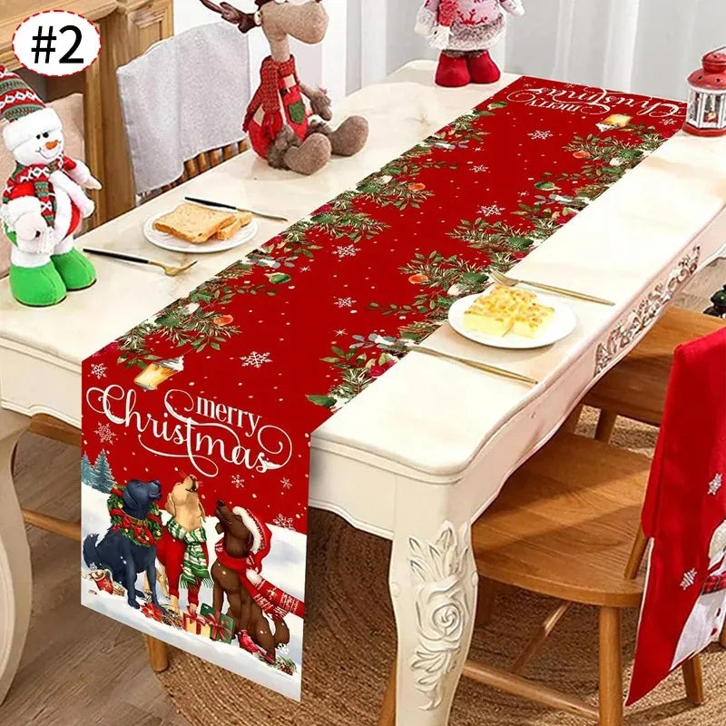 Christmas Decoration 2025 New Year Tablecloth Decoration Running Table Accessories Home Room Decoration 2026 New Year Gifts