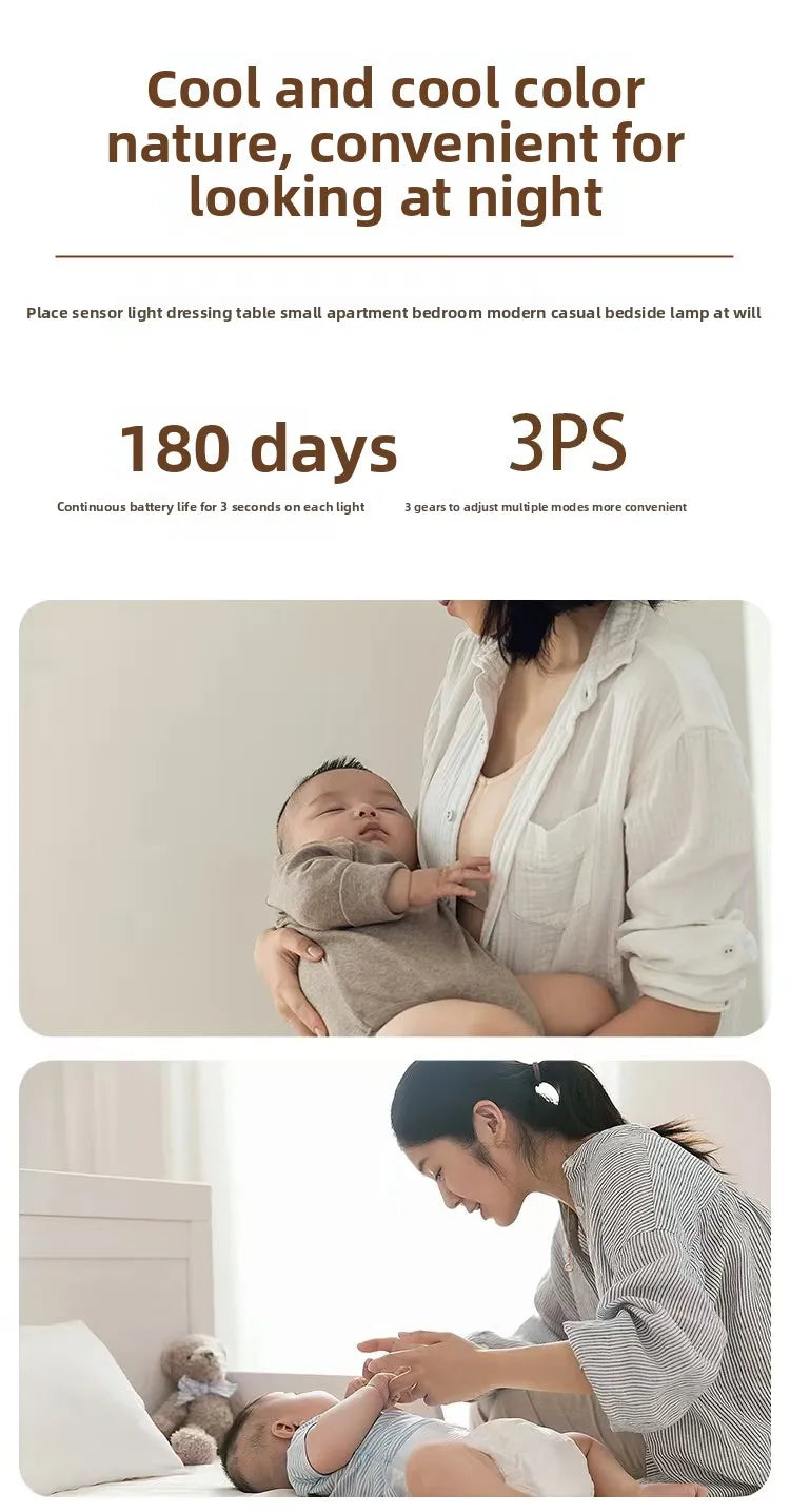 LED Motion Sensing Light Wireless USB Rechargeable Motion Detection Suitable for Kitchen Wardrobe Corridor and Staircase Lights