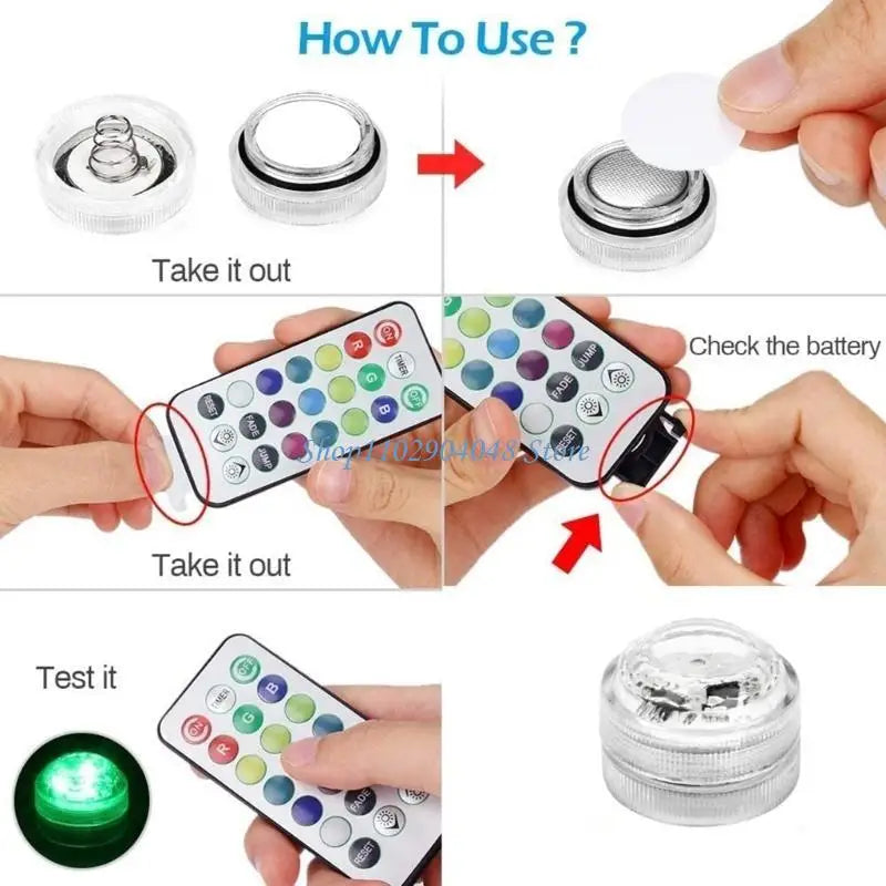 Automotive Roof Light Car Interior Ambient Light Remote Control Adhesive Wireless LED Lights Atmosphere Decoration Lamp