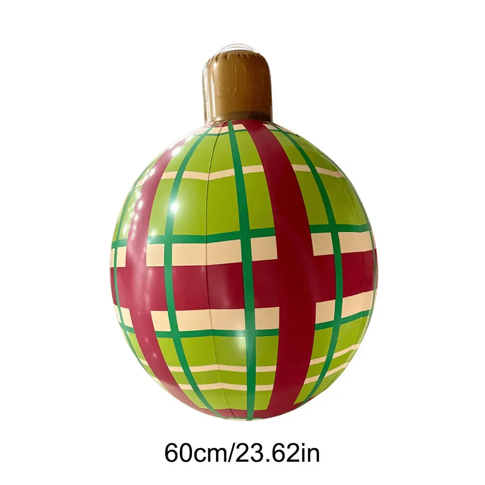 60cm Giant Inflatable Christmas Balls PVC Giant Big Large Balls Xmas Tree Decorations Toy Outdoor Xmas Holiday Yard Lawn Balls