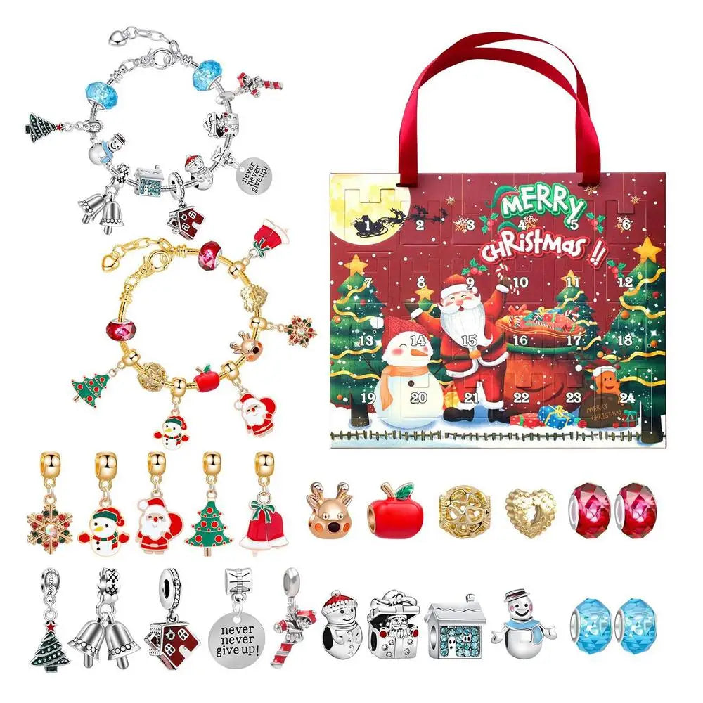 Bracelet Advent Calendar 2023 Christmas Calendar For Jewelry Making DIY Charm Bracelet Gifts For Birthday And Children's Day